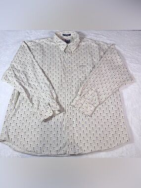 Chaps Ralph Lauren Men’s XXL Geometric Print Long Sleeve Button Up Shirt